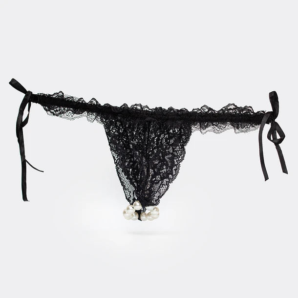 Thumb image for product index 2: Набір Intt BRAZILIAN PANTY: трусики на зав’язках з перлинним кільцем + полунична змазка