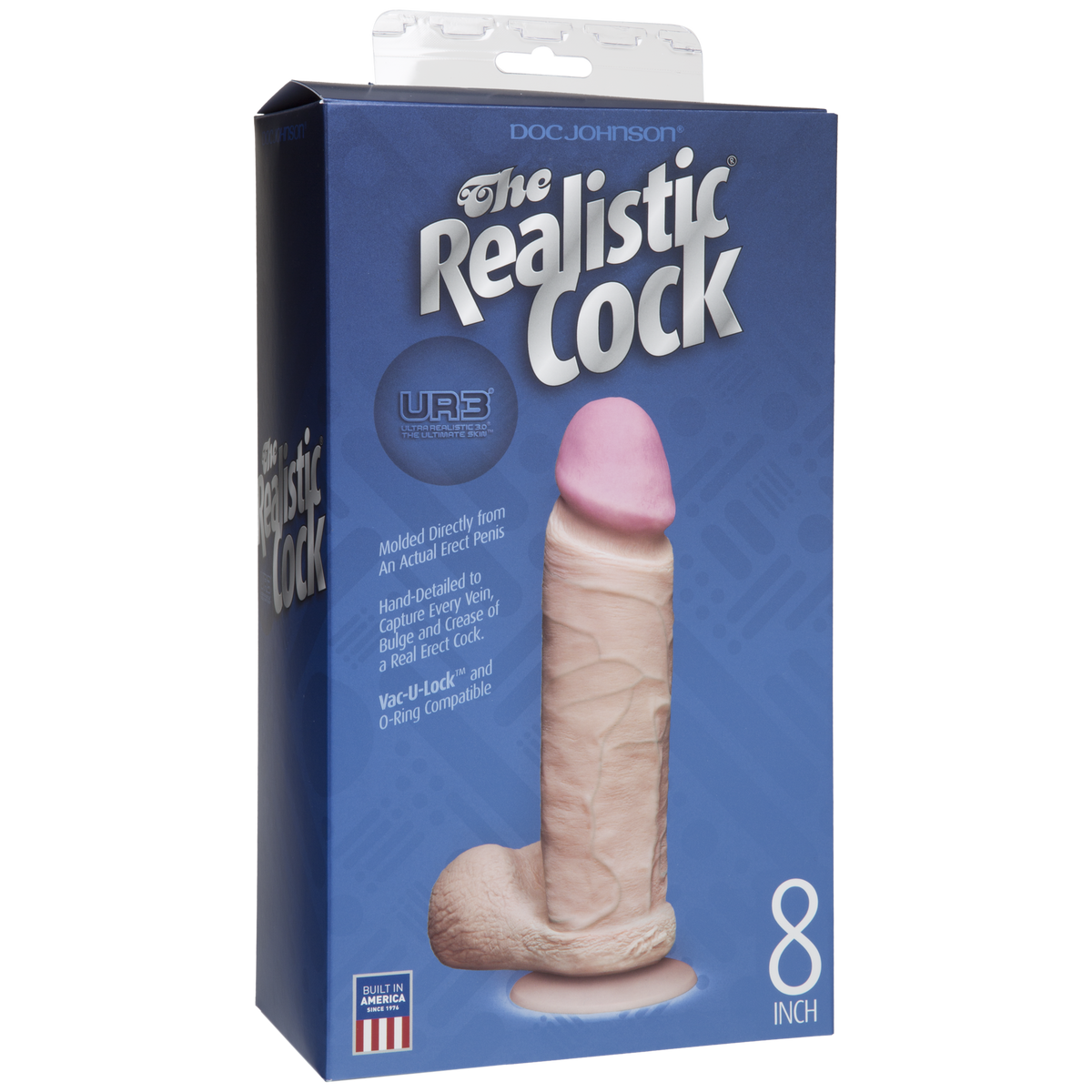 Фалоімітатор Doc Johnson The Realistic Cock 8 inch White - ULTRASKYN, Vack-U-Lock (м'яте паковання!!!) - превʼю 4