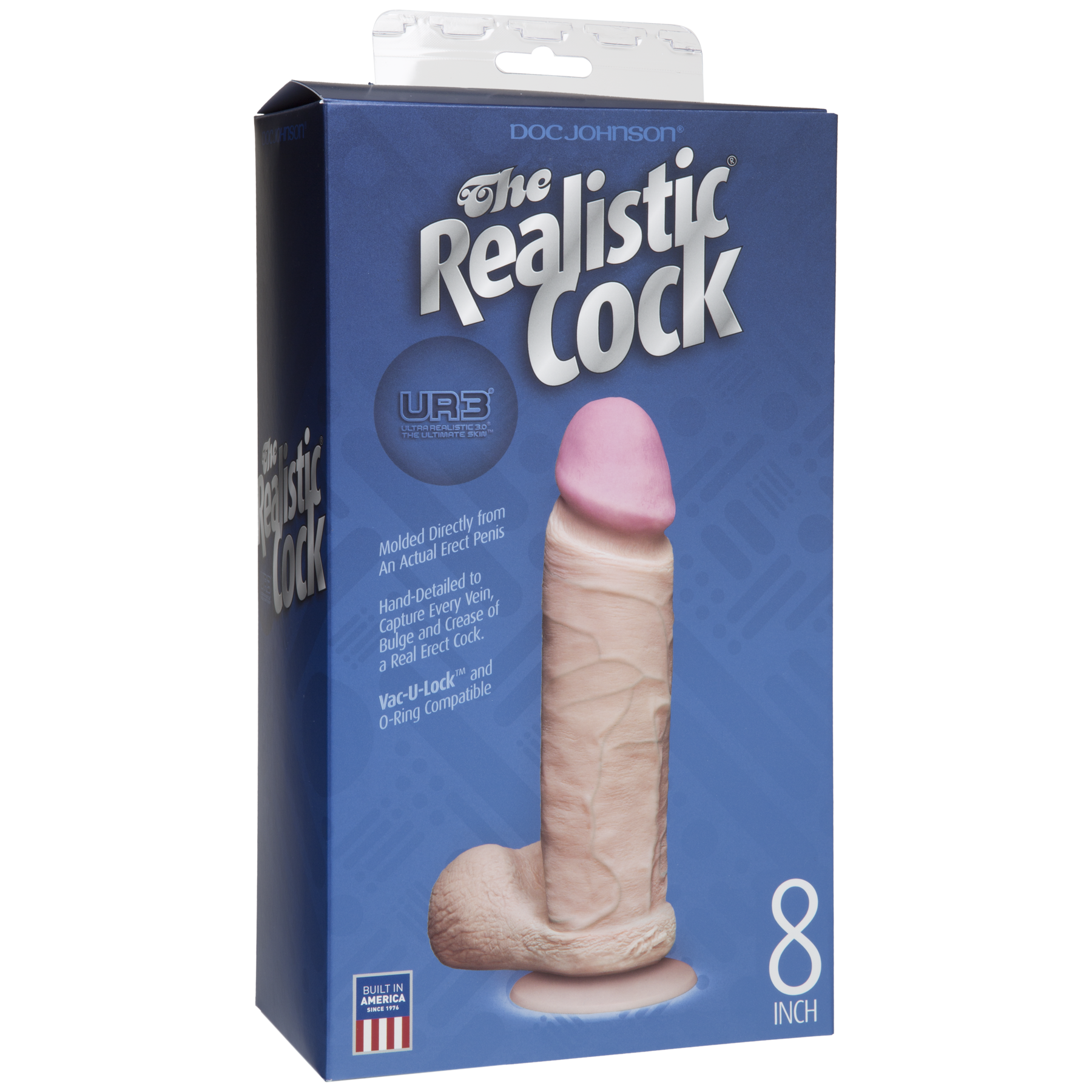 Фалоімітатор Doc Johnson The Realistic Cock 8 inch White - ULTRASKYN, Vack-U-Lock (м'яте паковання!!!) - фото 4