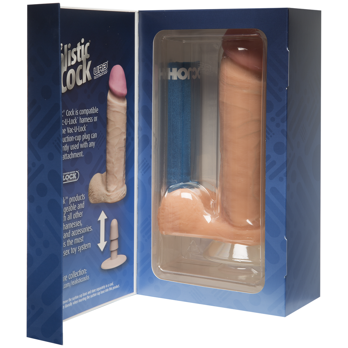 Фалоімітатор Doc Johnson The Realistic Cock 8 inch White - ULTRASKYN, Vack-U-Lock (м'яте паковання!!!) - превʼю 6