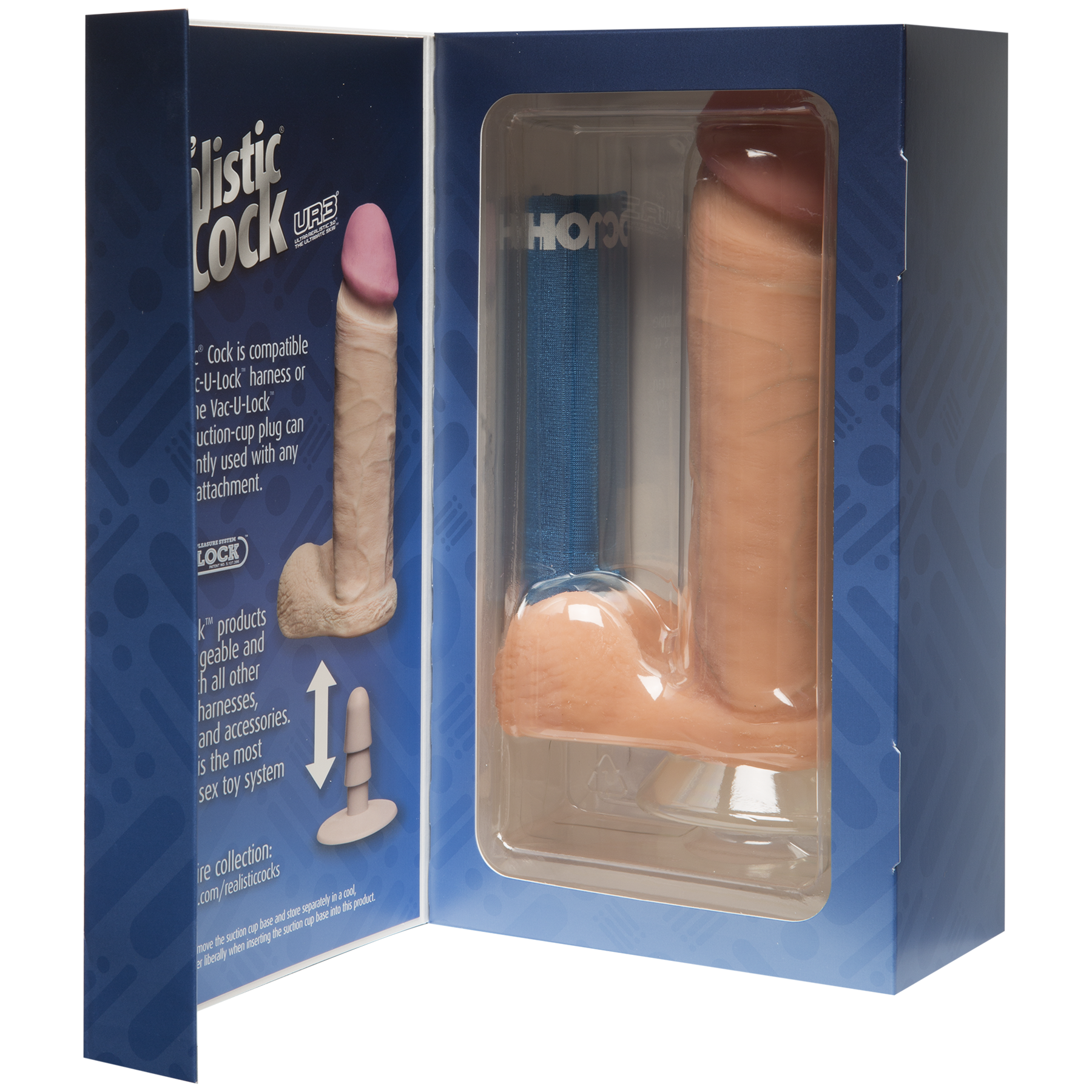 Фалоімітатор Doc Johnson The Realistic Cock 8 inch White - ULTRASKYN, Vack-U-Lock (м'яте паковання!!!) - фото 6