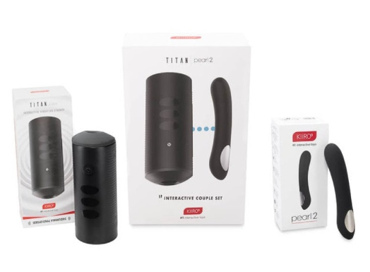 Интерактивный набор: мастурбатор Kiiroo Titan + стимулятор точки G Pearl 2 Couple Set Black - превью 4