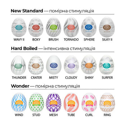 Main image for product index 7: Набір мастурбаторів-яєць Tenga Egg Hard Boild Pack (6 од)