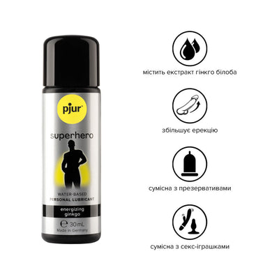 Стимулювальний лубрикант на водній основі pjur Superhero Energizing glide - фото 6
