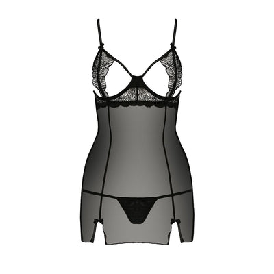 Прозрачная сорочка приталенная Passion QUENTRIS CHEMISE, трусики   - фото 12