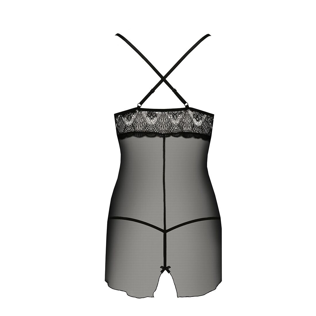 Прозрачная сорочка приталенная Passion QUENTRIS CHEMISE, трусики   - превью 6