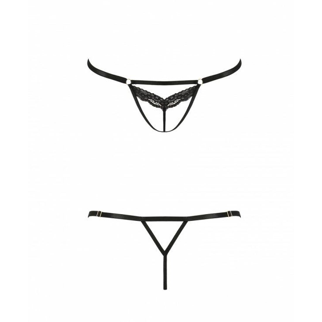 Thumb image for product index 10: Откровенные трусики-стрепы с кружевом Passion Exclusive SOLON THONG 