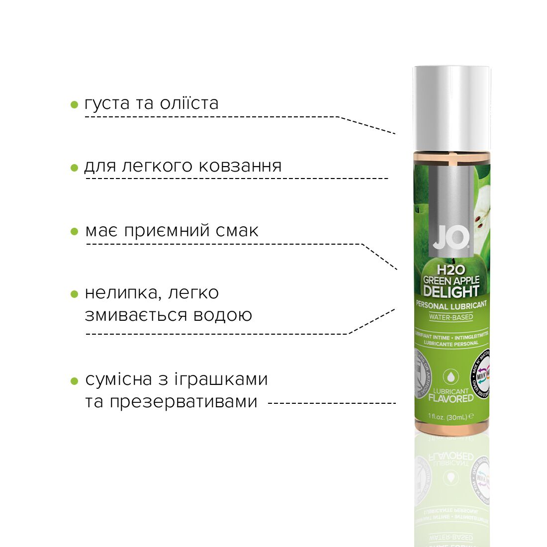 Thumb image for product index 8: Смазка на водной основе JO H2O — Green Apple