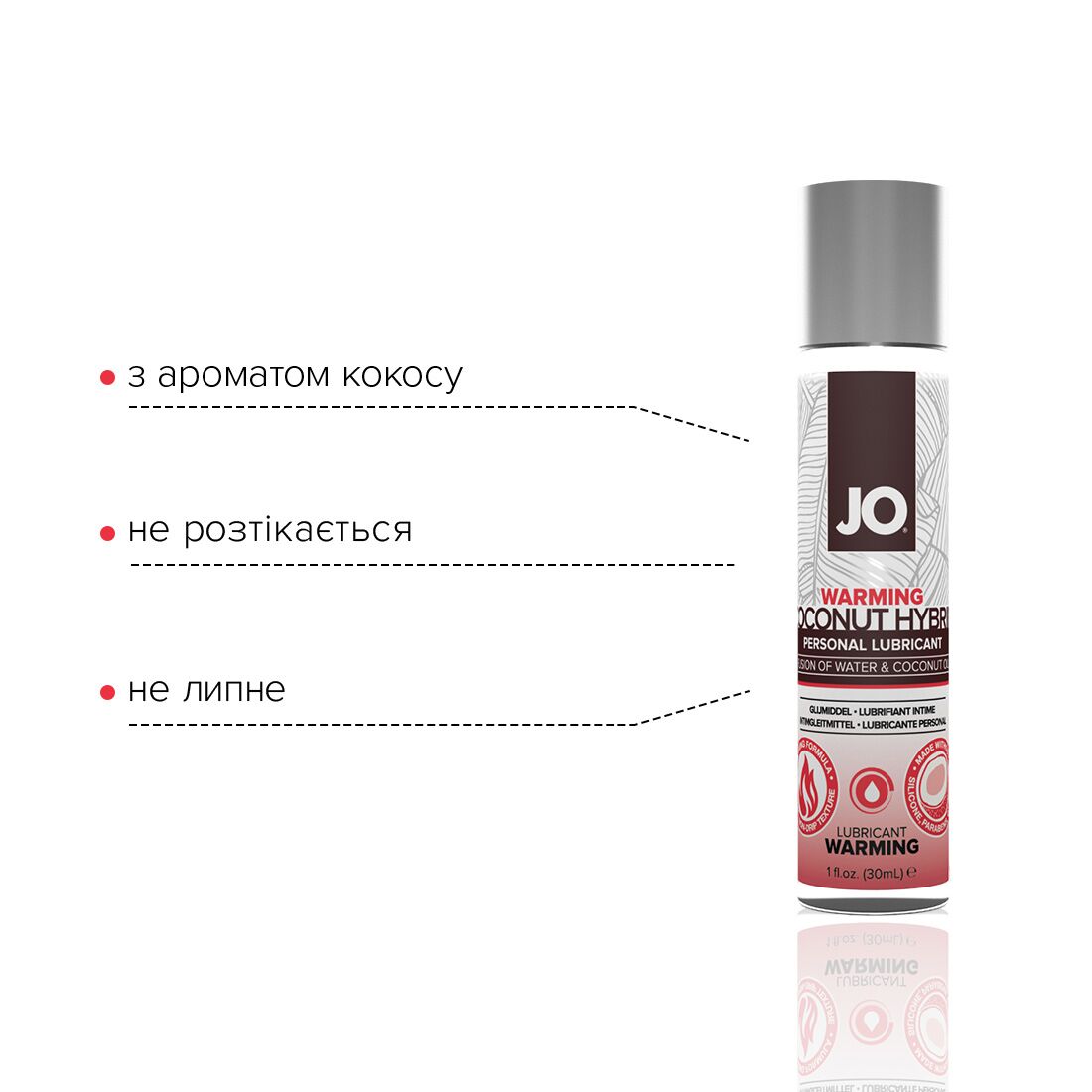 Thumb image for product index 3: Разогревающая смазка-крем с кокосовым маслом JO Coconut Hybrid WARMING белая