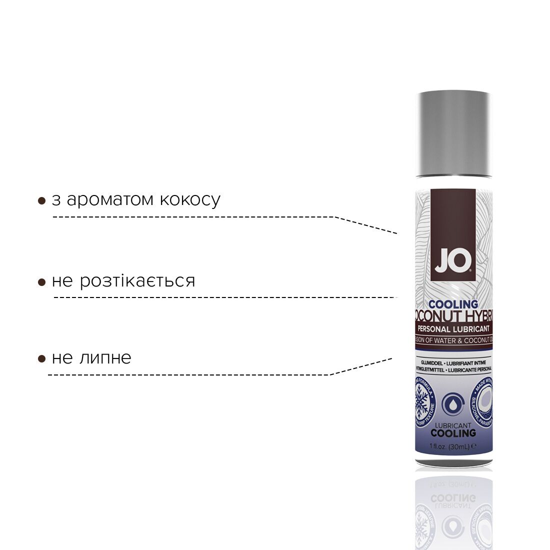 Thumb image for product index 3: Охлаждающая смазка-крем с кокосовым маслом JO Coconut Hybrid COOLING белая