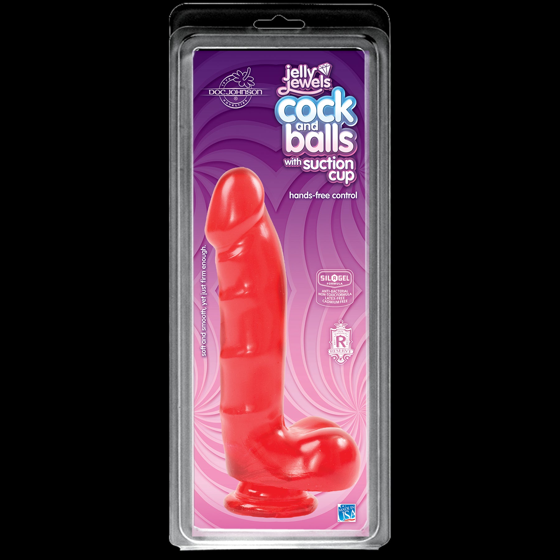 Thumb image for product index 4: Фаллоимитатор Doc Johnson Jelly Jewels Cock & Balls, антибактериальный ПВХ