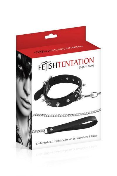 Нашийник з повідцем Fetish Tentation Spikes and Leash_