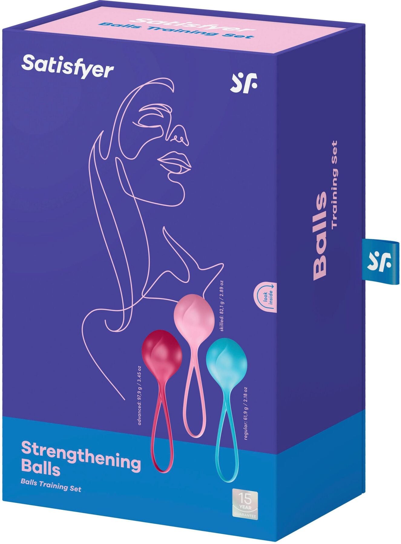 Thumb image for product index 4: Вагінальні кульки Satisfyer Strengthening Balls (3шт), діаметр 3,8 см, маса 62-82-98г, монолітні