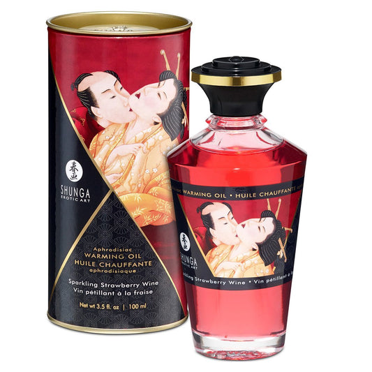 Разогревающее масло Shunga Aphrodisiac Warming Oil - Sparkling Strawberry Wine 