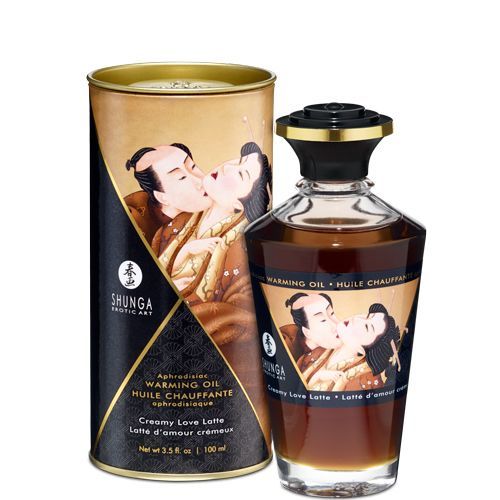 Разогревающее масло Shunga Aphrodisiac Warming Oil - Creamy Love Latte 