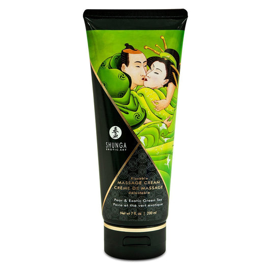 Съедобный массажный крем Shunga Kissable Massage Cream - Pear & Exotic Green Tea 