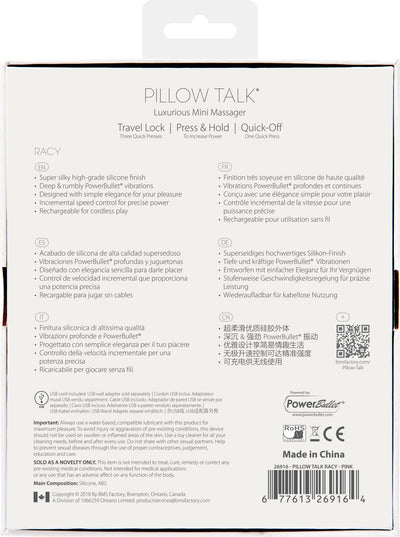 Main image for product index 20: Розкішний вібратор Pillow Talk - Racy з кристалом Сваровські для точки G