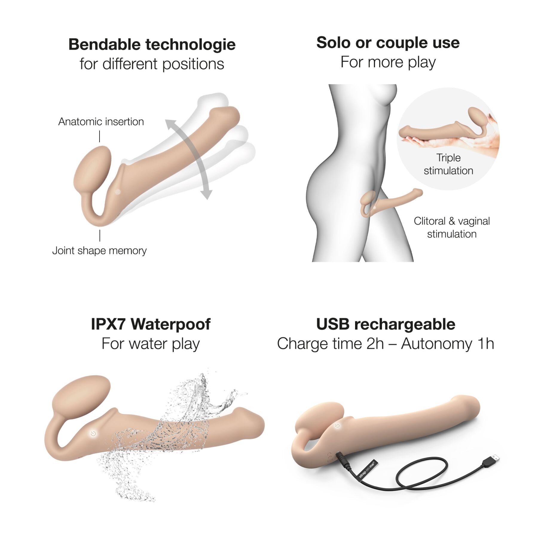 Thumb image for product index 16: Безремневой страпон с вибрацией Strap-On-Me Vibrating 