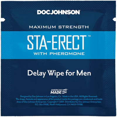 Main image for product index 1: Пролонгирующая салфетка Doc Johnson Sta-Erect Delay Wipe For Men 