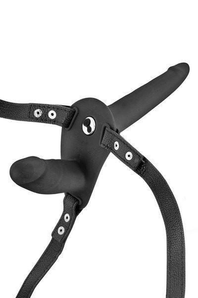 Thumb image for product index 5: Подвійний страпон з вібрацією Fetish Tentation Vibrating Strap-On with Double Dildo