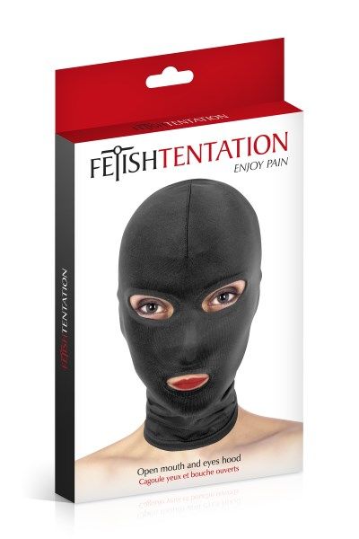 Капюшон для БДСМ Fetish Tentation Open Mouth and Eyes Hood_