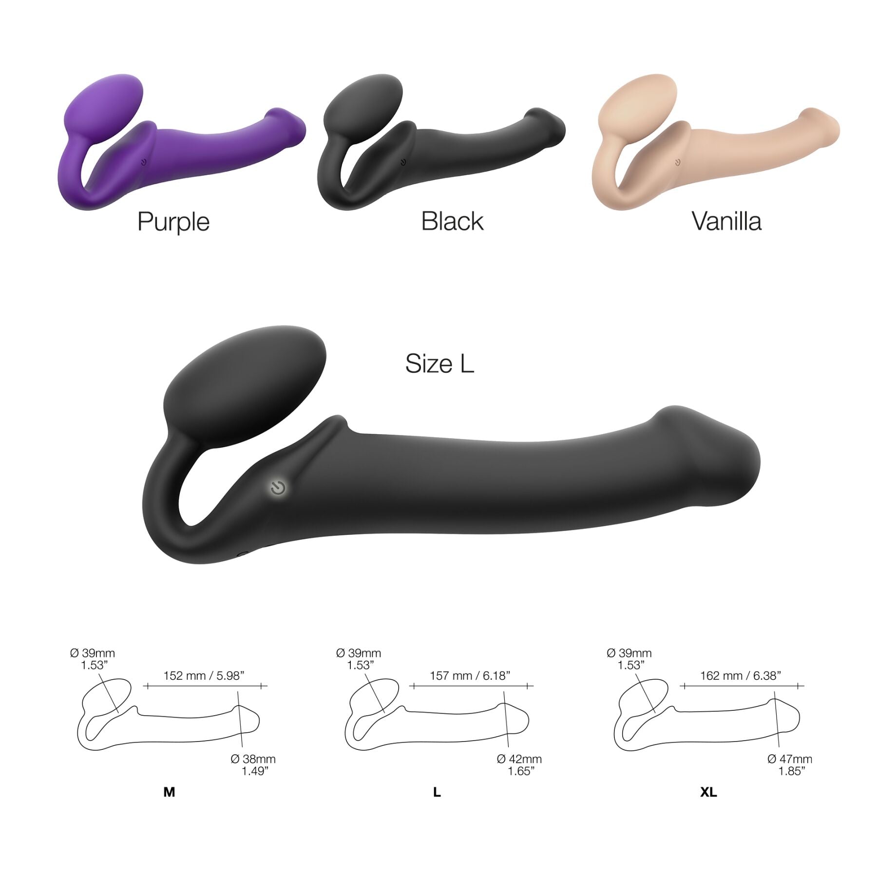 Thumb image for product index 24: Безремневой страпон с вибрацией Strap-On-Me Vibrating 