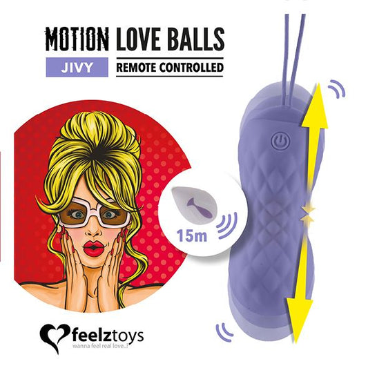 Вагінальні кульки з масажем і вібрацією FeelzToys Motion Love Balls Jivy_