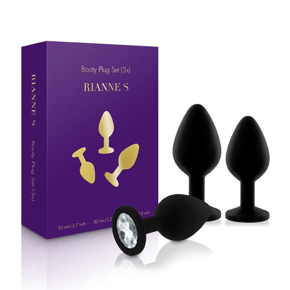 Thumb image for product index 9: Набір силіконових анальних пробок із кристалом Rianne S: Booty Plug Set