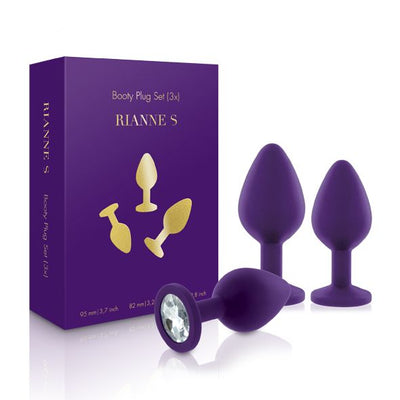 Main image for product index 1: Набір силіконових анальних пробок із кристалом Rianne S: Booty Plug Set