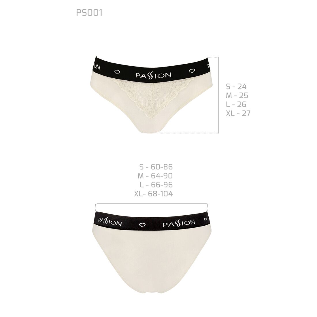 Thumb image for product index 27: Трусики с широкой резинкой и кружевом Passion PS001 PANTIES 