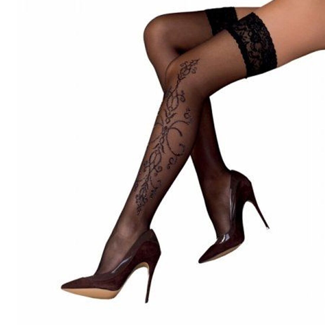 Thumb image for product index 5: Чорні панчохи з ефектом тату Passion ST111