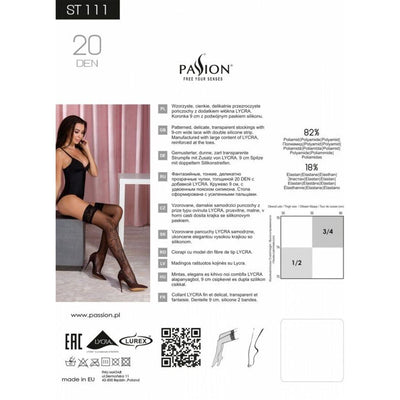 Main image for product index 8: Чорні панчохи з ефектом тату Passion ST111