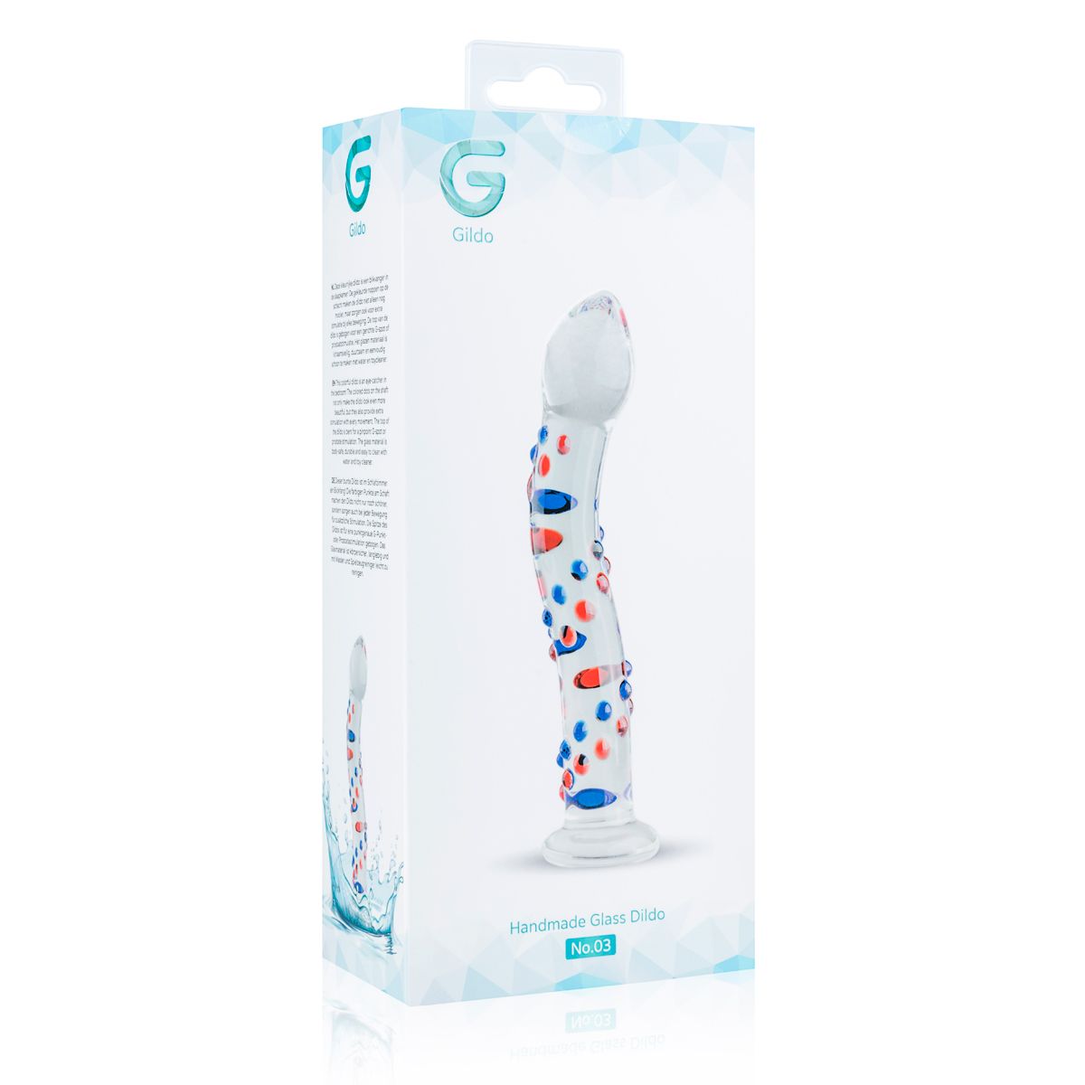 Thumb image for product index 6: Скляний ділдо з вигинами і малюнком Gildo Glass Dildo No. 3