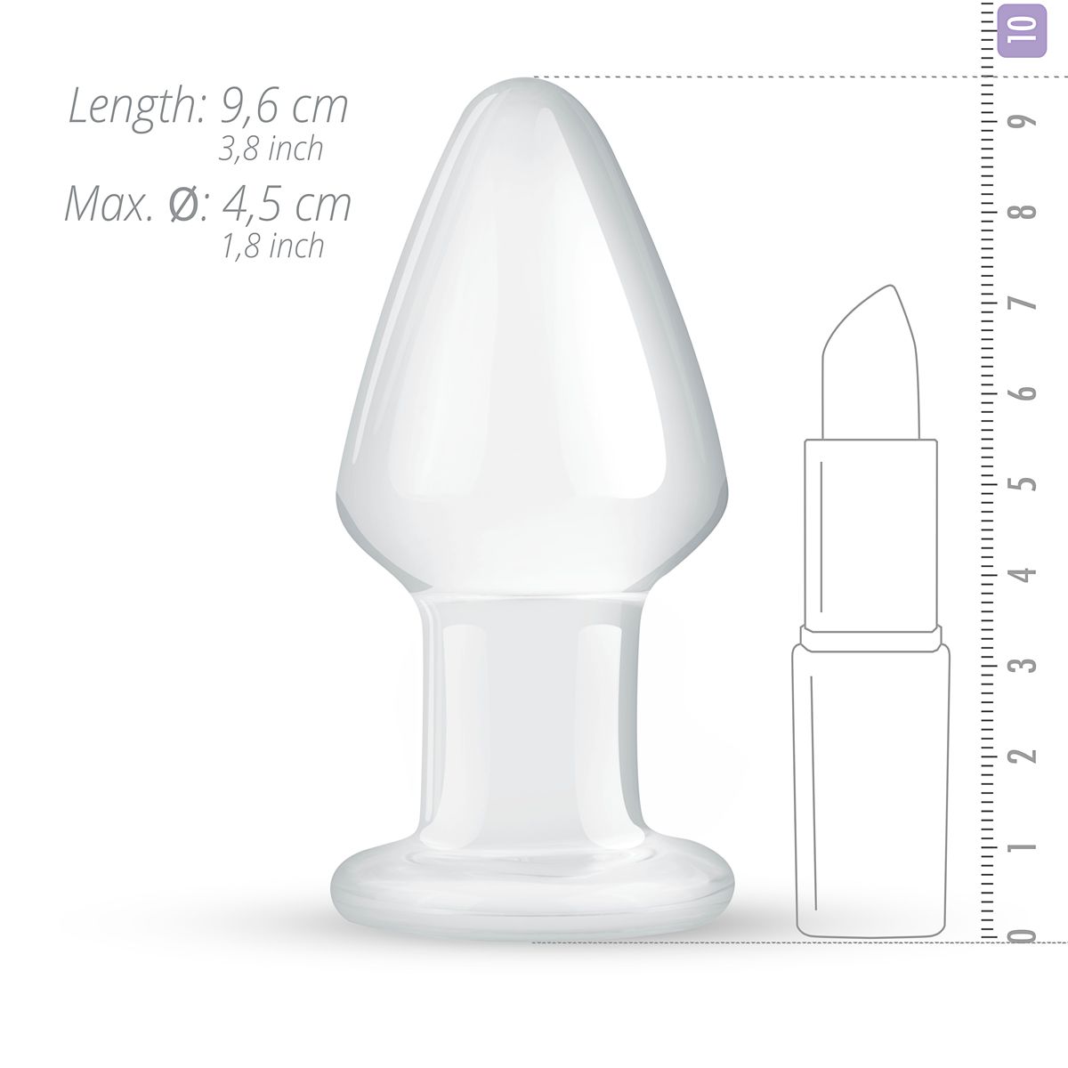 Thumb image for product index 3: Скляна анальна пробка Gildo Glass Buttplug No. 25