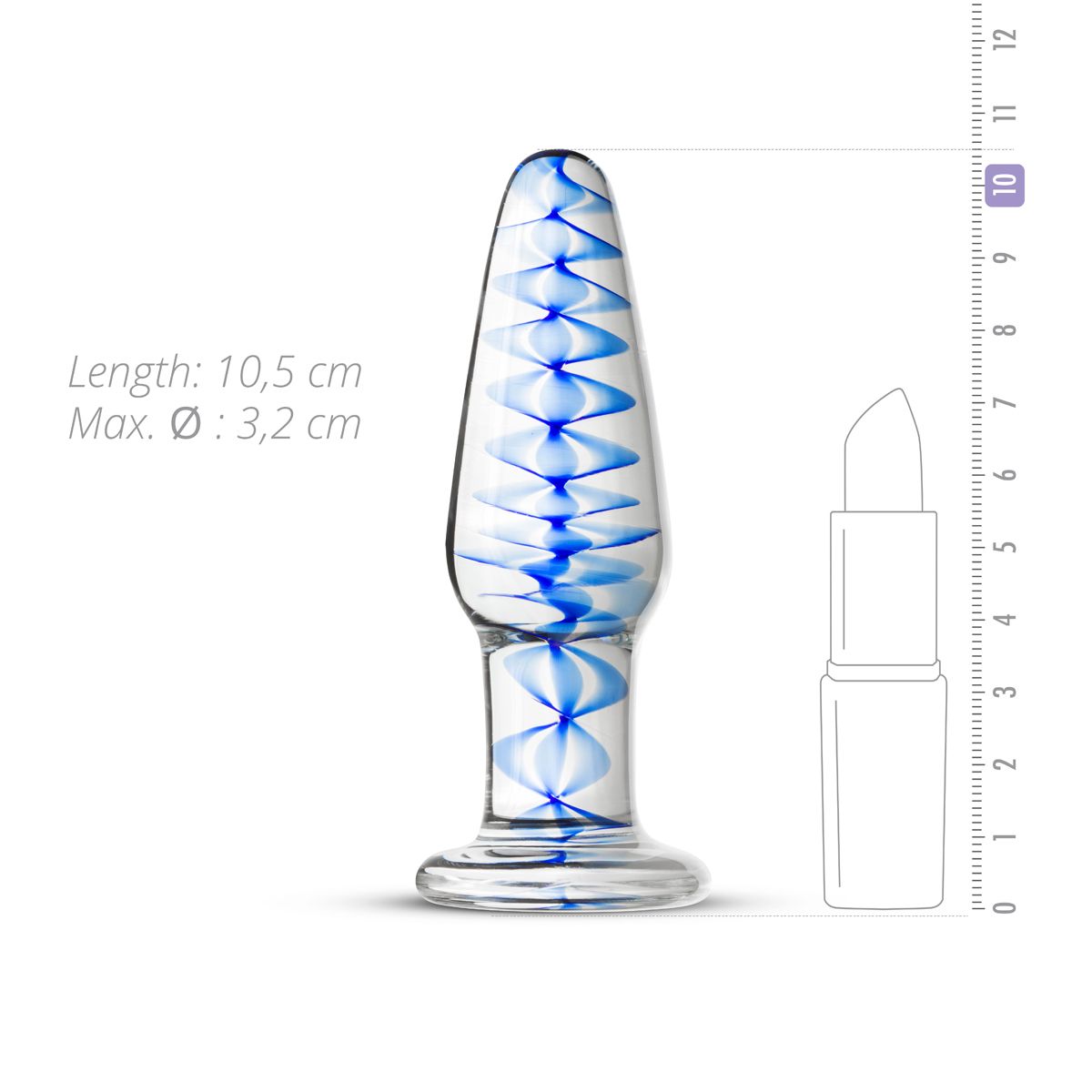 Thumb image for product index 3: Скляна анальна пробка з внутрішньою спіраллю Gildo Glass Buttplug No. 23