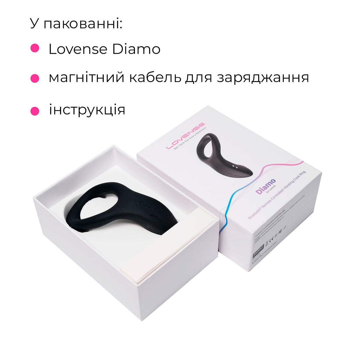 Смарт кольцо-насадка на член Lovense Diamo Cock Ring - превью 11