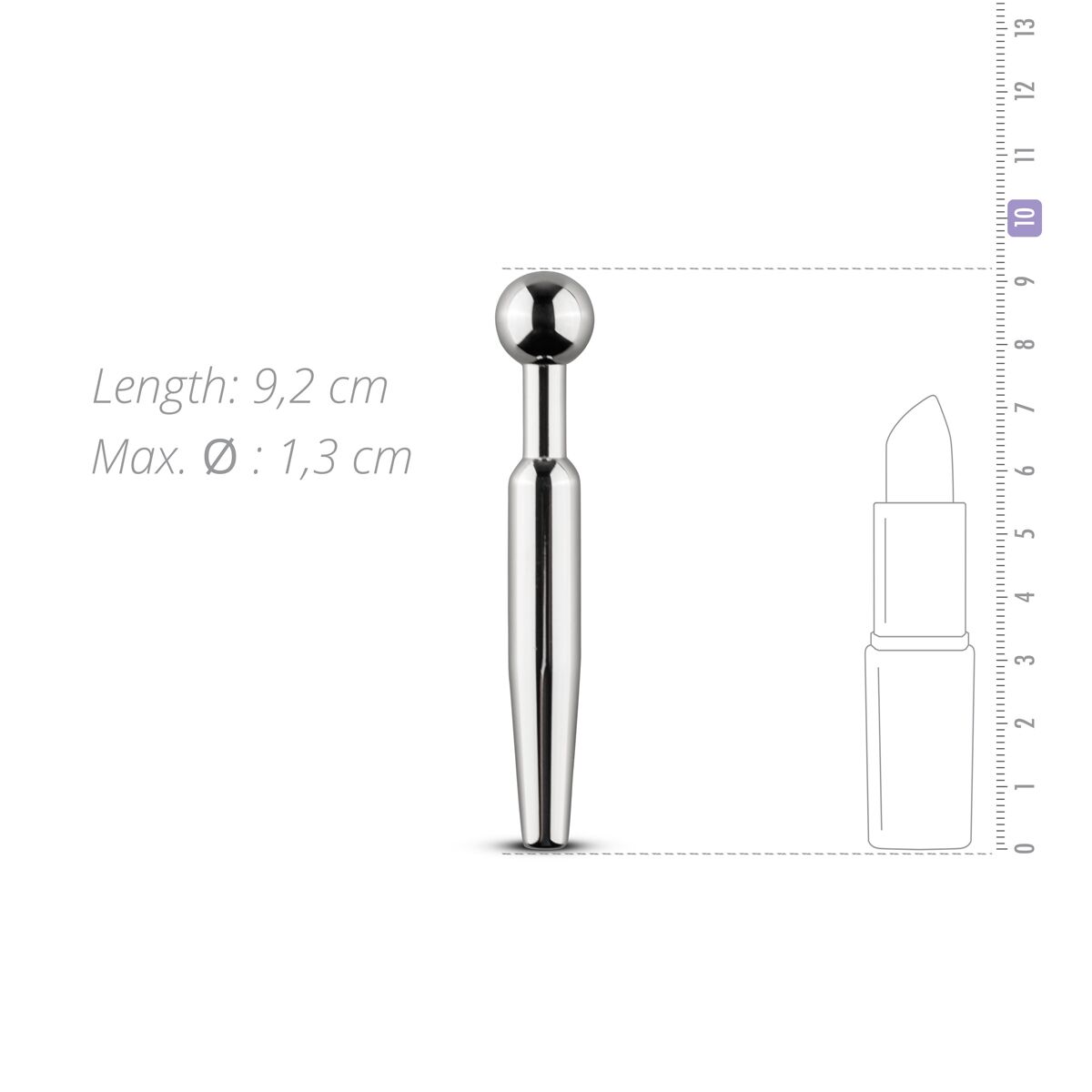 Thumb image for product index 4: Уретральный стимулятор Sinner Gear Unbendable — Hollow Penis Plug, 7,5 см