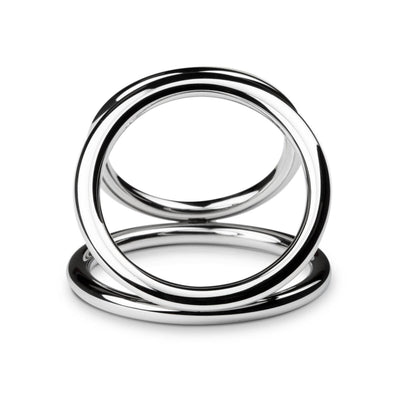 Main image for product index 8: Тройное эрекционное кольцо Sinner Gear Unbendable — Triad Chamber Metal Cock and Ball Ring — Medium