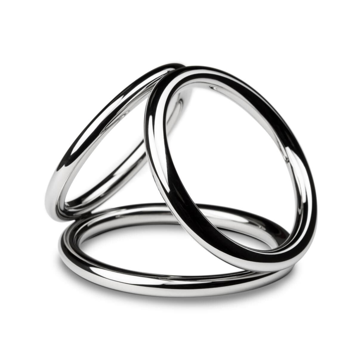 Thumb image for product index 6: Тройное эрекционное кольцо Sinner Gear Unbendable — Triad Chamber Metal Cock and Ball Ring — Medium