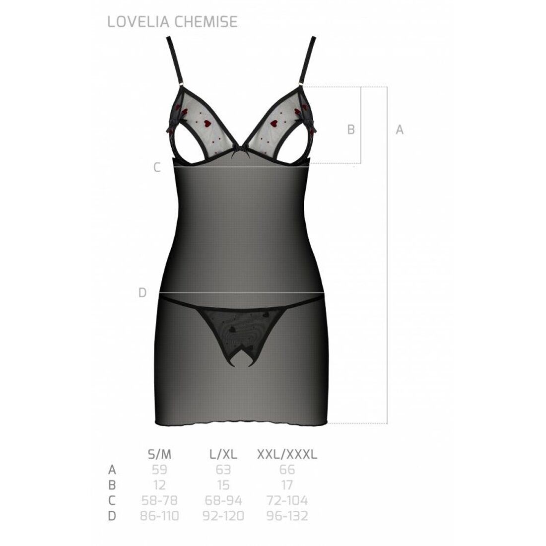 Thumb image for product index 21: Сорочка, стрінги Passion LOVELIA CHEMISE