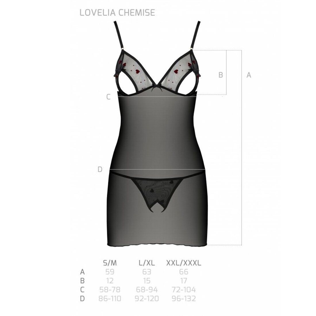 Thumb image for product index 7: Сорочка, стрінги Passion LOVELIA CHEMISE