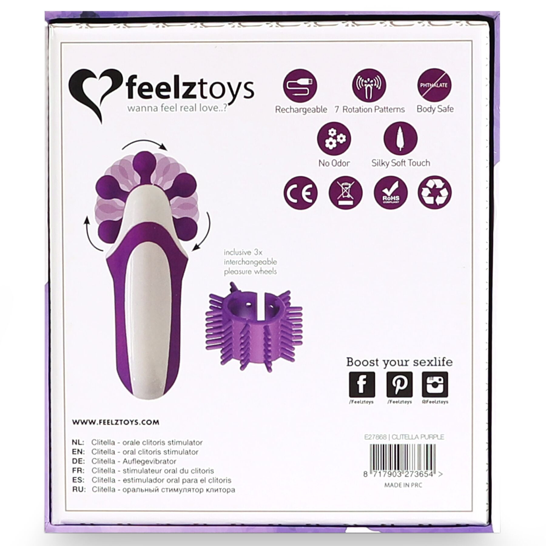 Thumb image for product index 7: Стимулятор с имитацией оральных ласк FeelzToys - Clitella Oral Clitoral Stimulator 