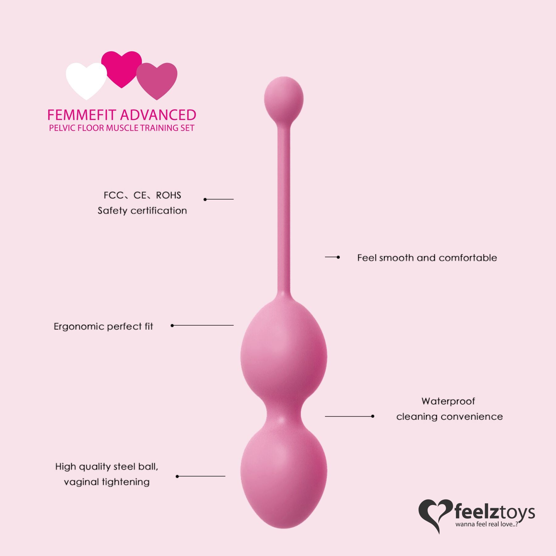 Thumb image for product index 3: Набір вагінальних кульок для просунутих FeelzToys - FemmeFit Advanced Pelvic Muscle Training Set