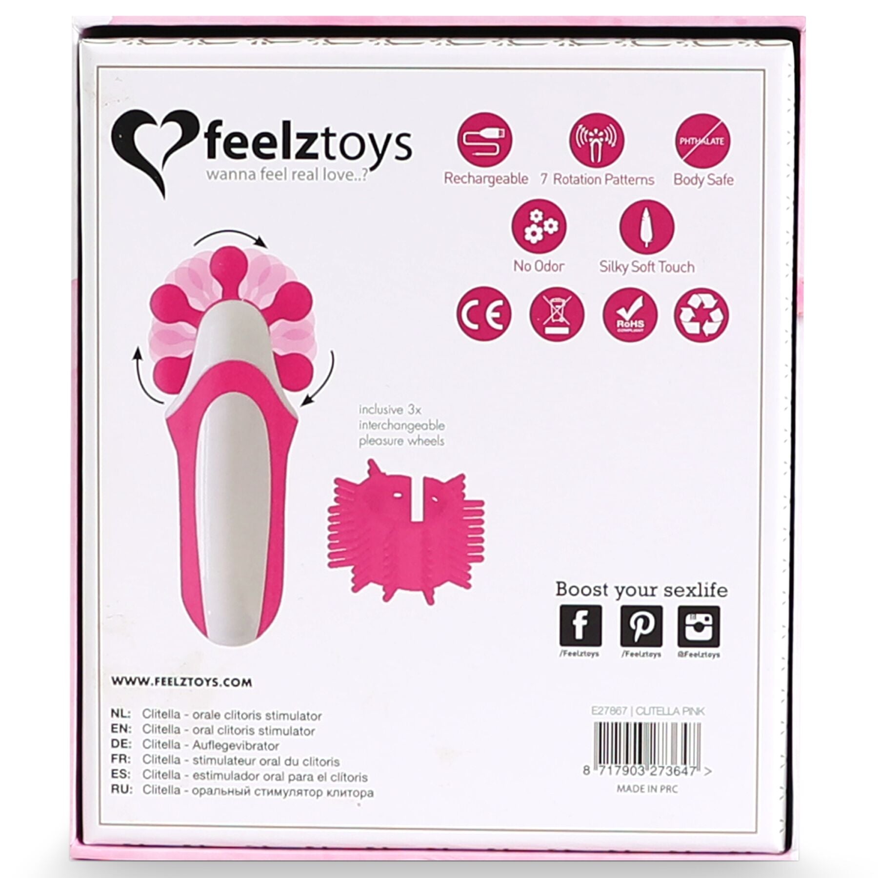 Thumb image for product index 14: Стимулятор с имитацией оральных ласк FeelzToys - Clitella Oral Clitoral Stimulator 