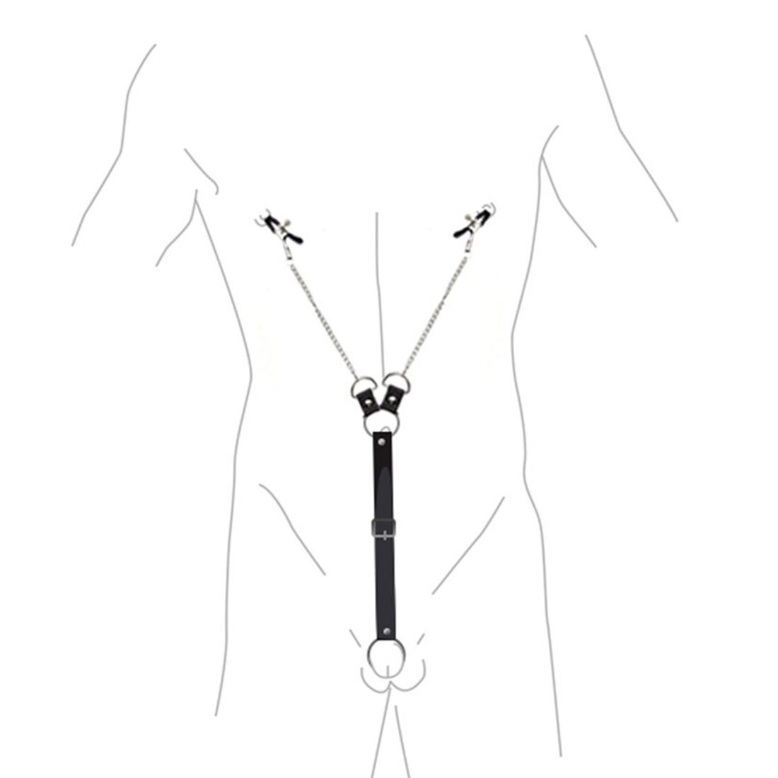 Thumb image for product index 3: Затискач для сосків з фіксацією на пенісі Art of Sex – Nipple Clamps for Men