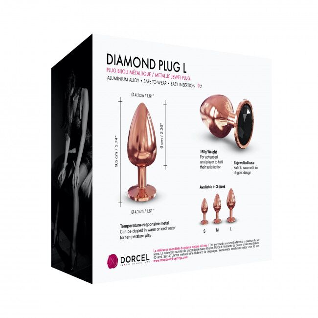 Thumb image for product index 18: Металлическая анальная пробка с украшением в виде кристалла Dorcel - Diamond Plug 