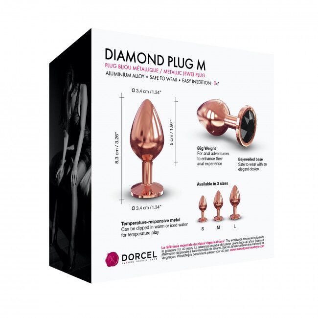 Thumb image for product index 12: Металлическая анальная пробка с украшением в виде кристалла Dorcel - Diamond Plug 