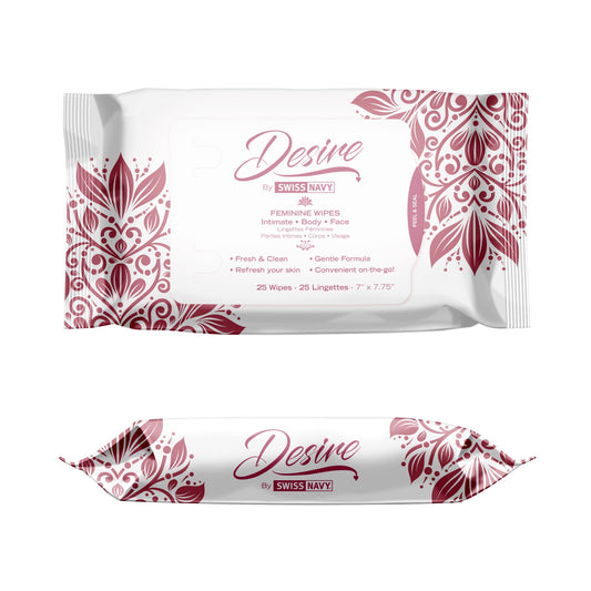 Жіночі очищувальні серветки для тіла та обличчя Desire by Swiss Navy Feminine Wipes