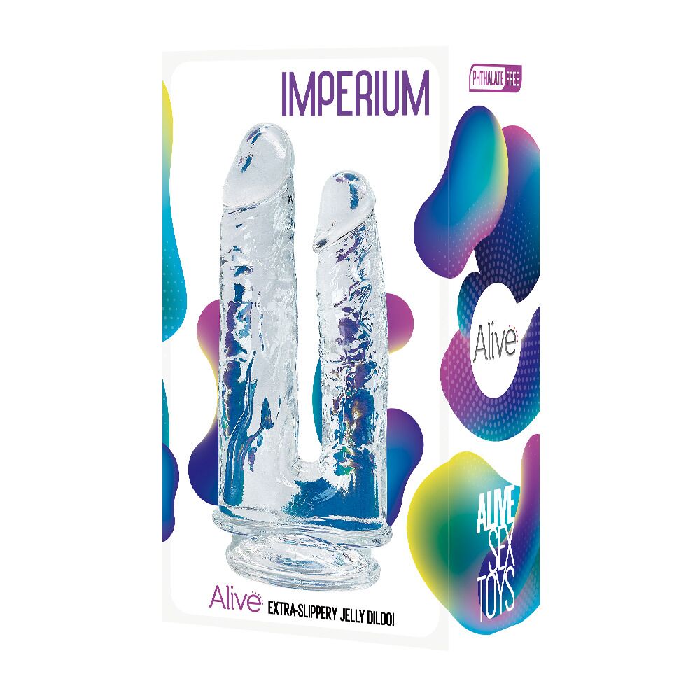 Thumb image for product index 2: Прозорий фалоімітатор Alive Imperium Jelly Dildo для подвійного проникнення