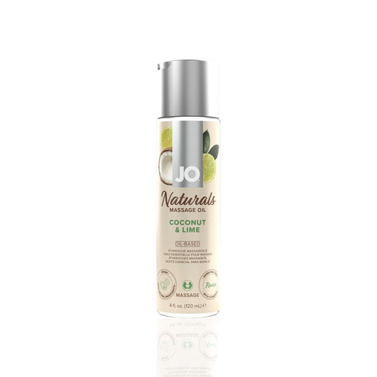 Масажна олія JO Naturals Massage Oil Coconut&Lime з натуральними ефірними оліями